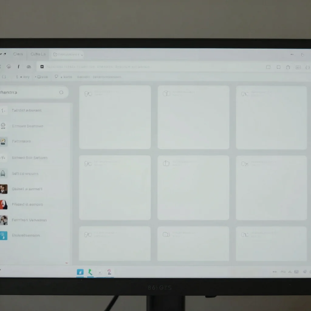 Close-up of a screen with UI component cards and navigation bars,